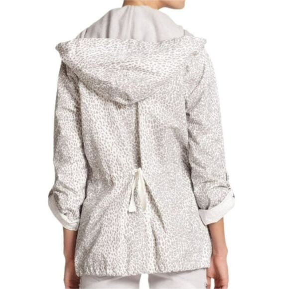 XS Joie leopard print white and gray hooded jacket - Picture 3 of 9
